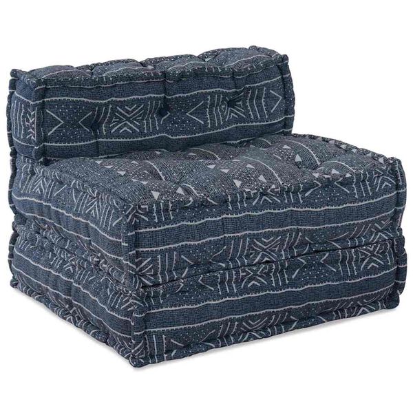 vidaXL Modular Sofa Indigo Print 70 x 70 x 56 cm Fabric