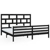 vidaXL Bed Frame without Mattress Black Solid Wood 200x200 cm