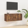 vidaXL Wall Mounted TV Cabinet Smoked Oak 100x34.5x40 cm