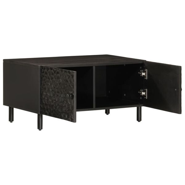 vidaXL Coffee Table Black 80x50x40 cm Solid Wood Mango