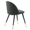 Venture Home Dining Chairs 2 pcs Velvet Leather-look Black and Brass
