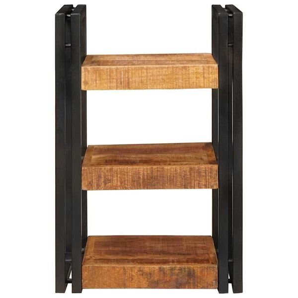 vidaXL Bedside Table Brown and Black 38 x 33 x 58 cm Solid Mango Wood