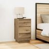 vidaXL Bedside Cabinet with LED Lights&nbsp;Artisan Oak 38x34x65 cm