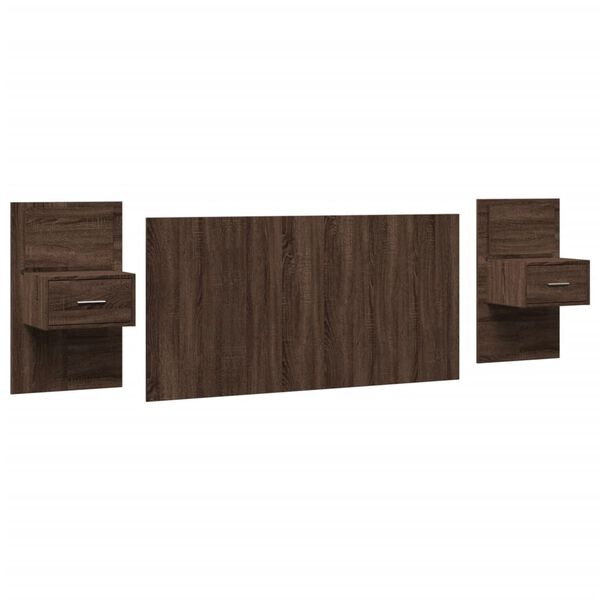 vidaXL Bed Headboard with Cabinets Brown Oak 160 cm Engineered Wood
