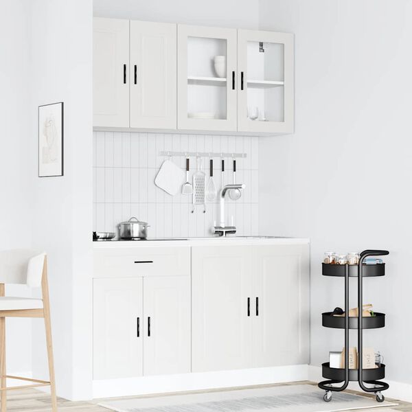 vidaXL 4 Piece Kitchen Cabinet Set Porto White Engineered Wood