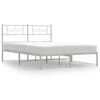 vidaXL Metal Bed Frame without Mattress with Headboard White 140x200cm