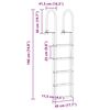 vidaXL 5-Step Dock Ladder Silver 45 &times;11.5 &times;190 cm Aluminum