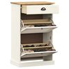 vidaXL Shoe Cabinet VIGO 60x35x96 cm White Solid Wood Pine