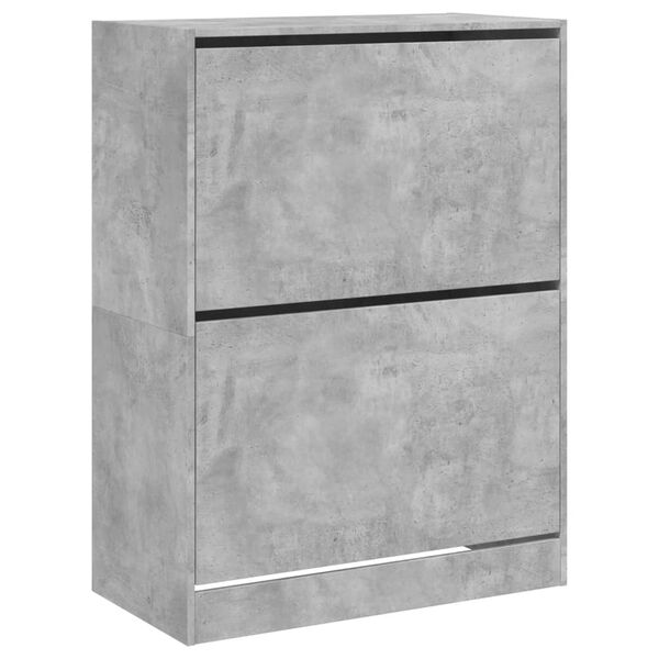 vidaXL Shoe Cabinet with 2 Flip-Drawers Concrete Grey 80x42x108 cm