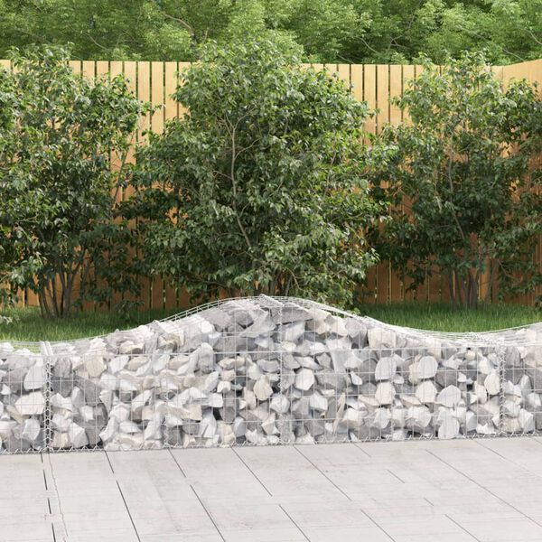 vidaXL Arched Gabion Baskets 2 pcs 200x50x40/60 cm Galvanised Iron