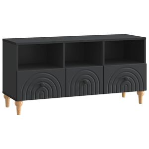 vidaXL TV Cabinet 102 x 34.5 x 50 cm Black Engineered Wood