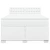 vidaXL Box Spring Bed with Mattress White 140x200 cm Faux Leather