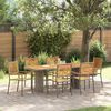 vidaXL Garden Dining Set 7 pcs Grey and Brown Poly Rattan