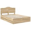 vidaXL Bed Frame with Drawer Sonoma Oak 140 x 200 cm Engineer Wood