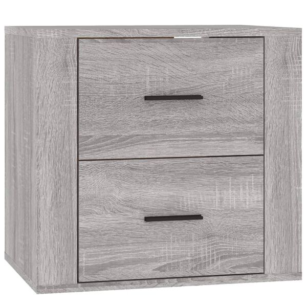 vidaXL Wall-mounted Bedside Cabinet Grey Sonoma 50x36x47 cm