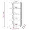 vidaXL 5-Layer Shelves 2 pcs Blue Steel&Engineered Wood