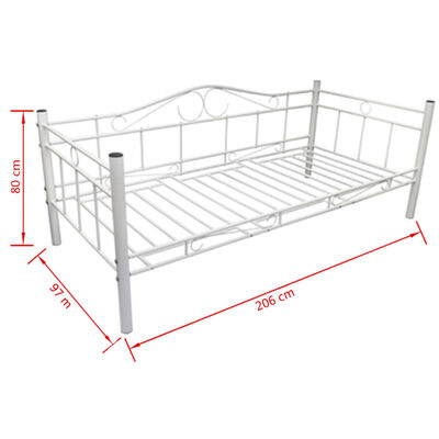 White Metal Bed 90 x 200cm with Mattress