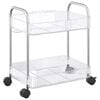 vidaXL Storage Trolley 2-Tier Transparent 37x28x43.5 cm Acrylic