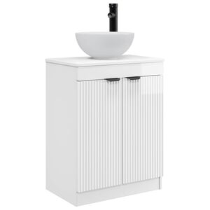 vidaXL Bathroom Sink Cabinet High Gloss White 54 x 35 x 100 cm