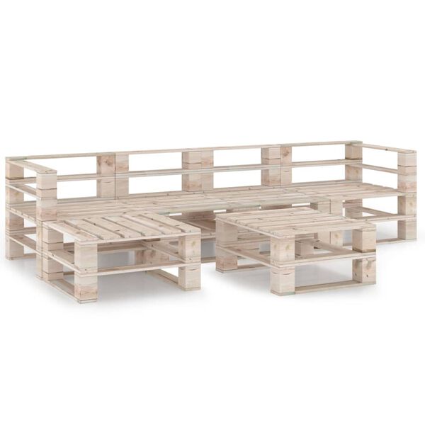 vidaXL 6 Piece Garden Pallet Lounge Set Pinewood