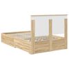 vidaXL Bed Frame with Drawer Sonoma Oak 120 x 200 cm Engineered Wood