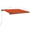 vidaXL Manual Retractable Awning with LED 450x350 cm Orange and Brown