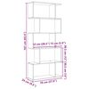 vidaXL Room Divider Bookcase 5-Tier Smoked Oak 70x24x161 cm Engineered Wood