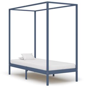 vidaXL Bed Frame | Grey | Solid pine wood, plywood slats | Single | Sturdy