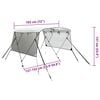 vidaXL 3-bow Bimini Top with Mesh Sidewalls 183x(137-152)x137 cm