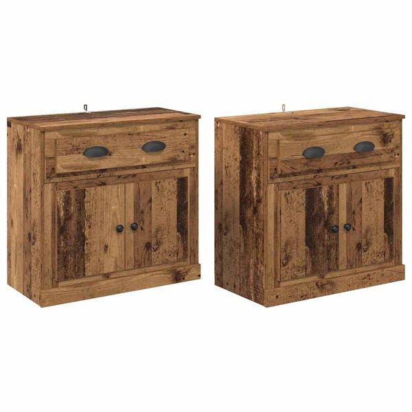 vidaXL Sideboards 2 pcs Old Wood 70 x 35.5 x 67.5 cm Engineered Wood