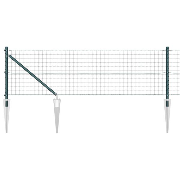 vidaXL Fence with Post Green 0.4 x 25 m Steel and PVC