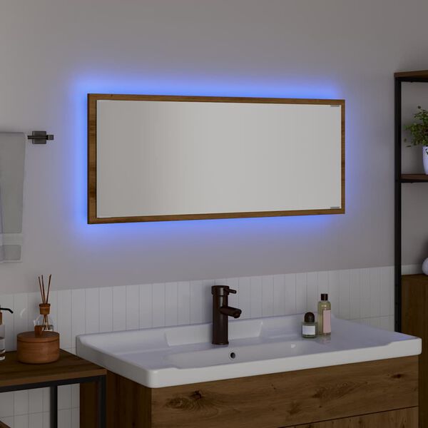 vidaXL Mirror with Mirror Artisan Oak 90 x 8.5 x 37 cm Engineered Wood