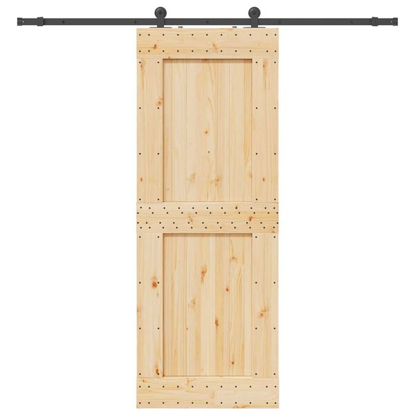 vidaXL Sliding Door with Hardware Set 85x210 cm Solid Wood Pine