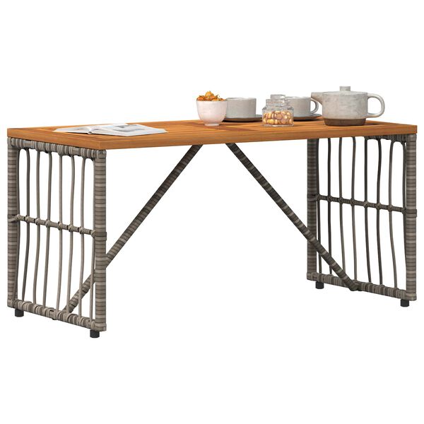 vidaXL Outdoor Table Grey 80 x 40 x 40 cm Steel and Poly Rattan