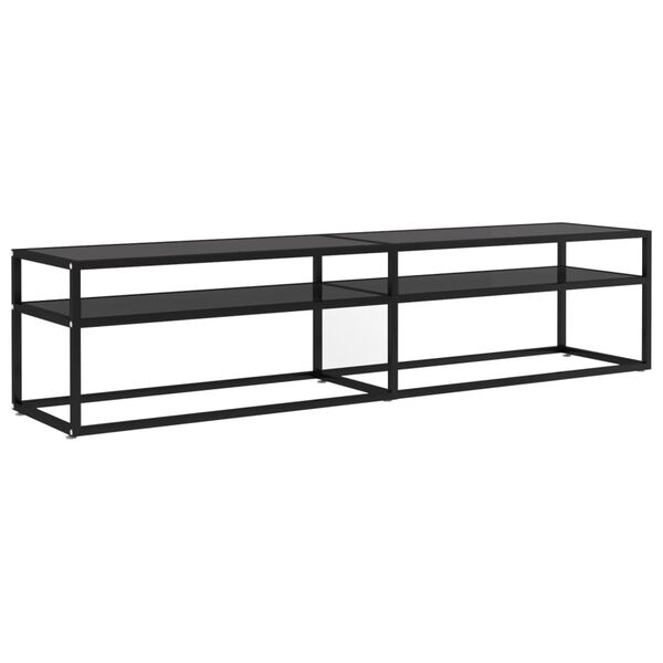 vidaXL TV Cabinet Black 180x40x40.5 cm Tempered Glass