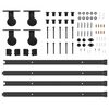 vidaXL Sliding Door Hardware Kit 427 cm Steel Black