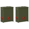 vidaXL Chicken Feeder 2 pcs Olive Green 32.5 x 20.5 x 43 cm