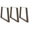 vidaXL Dining Table Legs V-Shape 3 pcs Natural Steel 90x(72-73.3) cm