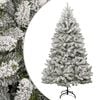 vidaXL Artificial Hinged Christmas Tree | Green and white | PVC, metal | Large