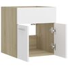 vidaXL Sink Cabinet White and Sonoma Oak 41x38.5x46 cm Engineered Wood
