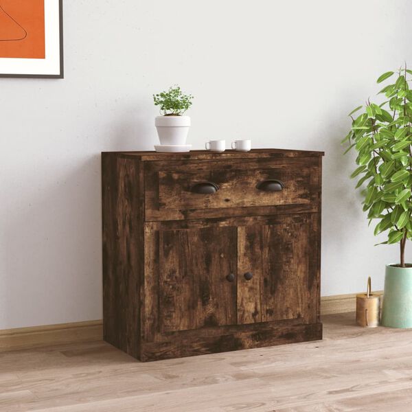 vidaXL Sideboard Smoked Oak 70x35.5x67.5 cm Engineered Wood