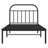 vidaXL Metal Bed Frame without Mattress with Headboard Black 100x190cm