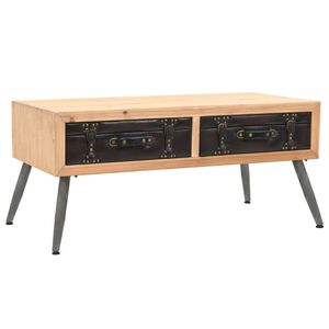 vidaXL Coffee Table | Natural Brown | Solid fir wood | Medium | Coffee Table