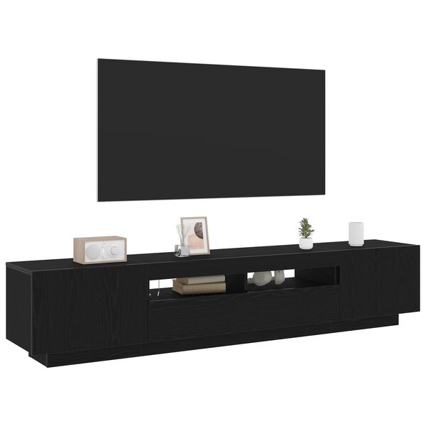 vidaXL TV Cabinet Set 2 pcs Black 200 x 35 x 40 cm Engineered Wood