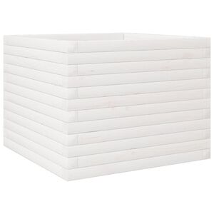 vidaXL Garden Planter White 60x60x45.5 cm Solid Wood Pine