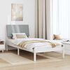 vidaXL Bed frame White and light grey 100 x 200 cm Solid pine wood