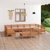 vidaXL 11 Piece Garden Lounge Set Honey Brown Solid Wood Pine