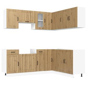 vidaXL 11 Piece Kitchen Cabinet Set Lucca Artisan Oak Engineered Wood