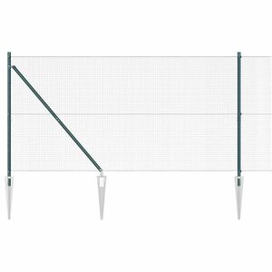 vidaXL Welded Wire Fence with Spikes 10 x 1.4 m PVC-coated Steel Green