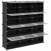 vidaXL Storage Cube Organiser with 12 Cubes and Doors Black PP